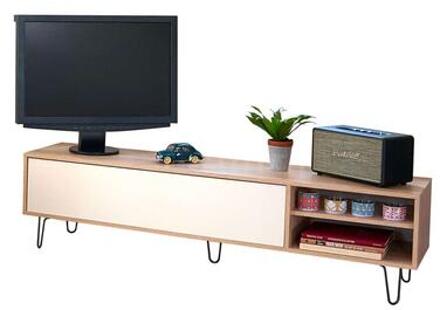 Temahome- TV Meubel Tv-meubel Jiro  - 165cm - Wit; Bruin; Zwart