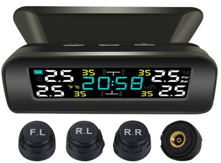 Temp Monitoring Alarmsysteem Monitoring Band Temperatuur Alarm Systeem Solar Auto Tpms Met Klok Bandenspanning extern