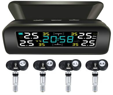 Temp Monitoring Alarmsysteem Monitoring Band Temperatuur Alarm Systeem Solar Auto Tpms Met Klok Bandenspanning intern