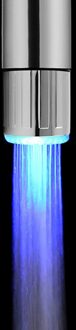Temperatuur-Gecontroleerde Led Kraan Kleurrijke Veranderende Glow Nozzle Douchekop Water Tap Filter Keuken Badkamer Kraan Accessoire single kleur