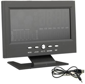 Temperatuur Kalender Klokken Klok Digitale Lcd Hygrometer Indoor Kamers Snooze Sound-Control Backlight Met Kleur Weerbericht A USB kabel
