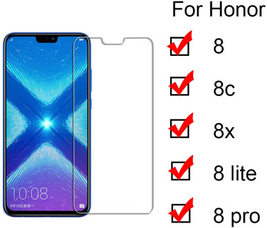 Tempered glass for huawei honor 8x 8c glass for honor 8 lite pro 8lite 8pro x c screen protector protect glas protection 9h 2.5D