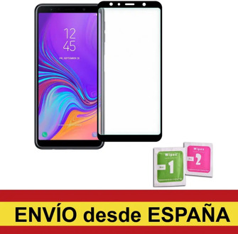 Tempered Glass Protector For SAMSUNG GALAXY A7 2018 BLACK Full Front