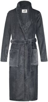 Ten Cate Badjas Dames Dark Grey Stripe-S Grijs