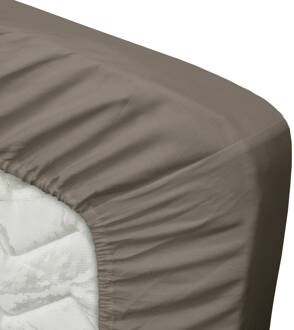 Ten Cate Katoensatijnen Topper Hoeslaken - 90x200 - Taupe Bruin