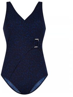 Ten Cate Soft Cup V-Neck Buckle Badpak Dames L/40 Blauw dessin