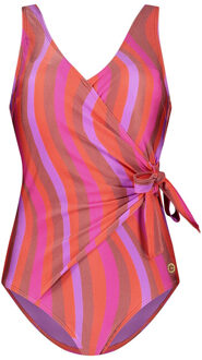 Ten Cate V-Neck Padded Badpak Dames L/40 Rood dessin