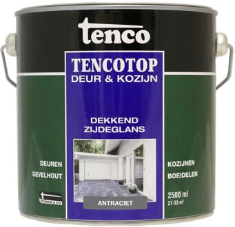 tencotop deur & kozijn dekkend zijdeglans antraciet - 2 5 liter