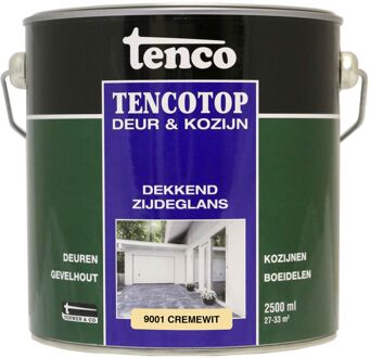 tencotop deur & kozijn dekkend zijdeglans crèmewit (RAL 9001) - 2 5 liter