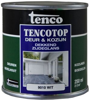 tencotop deur & kozijn dekkend zijdeglans gebroken wit (RAL 9010) - 250 ml.