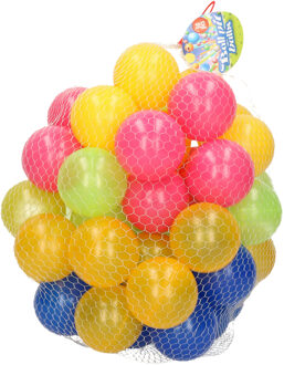 Tender Toys Kunststof ballenbak ballen 50x stuks 6 cm vrolijke kleurenmix