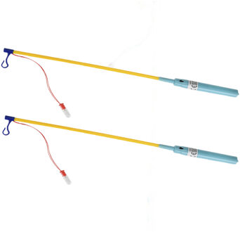 Tender Toys Lampionstokje - 2x - blauw - met LED lichtje - 50 cm - Sint Maarten lopen