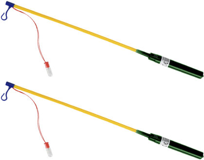 Tender Toys Lampionstokje - 2x - groen - met LED lichtje - 50 cm - Sint Maarten lopen