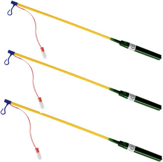 Tender Toys Lampionstokjes - 3x - donkergroen - met lichtje - 50 cm