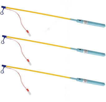 Tender Toys Lampionstokjes - 3x - lichtblauw - met lichtje - 50 cm