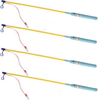 Tender Toys Lampionstokjes - 4x - lichtblauw - met lichtje - 50 cm