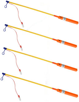 Tender Toys Lampionstokjes - 4x - oranje - met lichtje - 50 cm