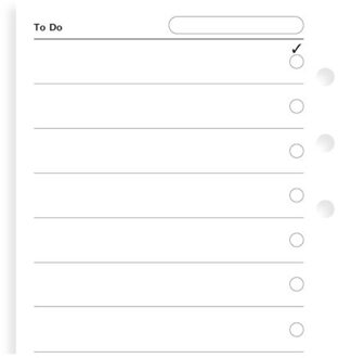 teNeues Filofax interieur, formaat personal, uitvoering to do wit notitiepapier à 20 vel