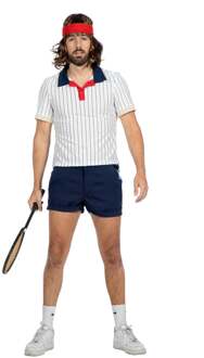 Tennis Kostuum Retro Heren Rood - Zalm, Geel - Beige - Creme, Blauw