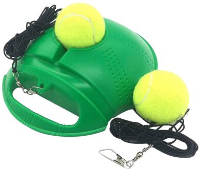 Tennis Trainer Met 2 Bal Zelf Studie Rebound Bal Plint Oefening Sport Sparring Apparaat Tennis Training Apparatuur groen