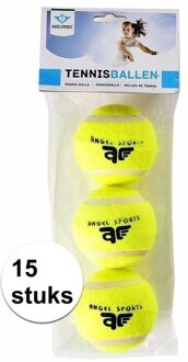 Tennisballen in een set van 15 stuks - Tennisballen Geel