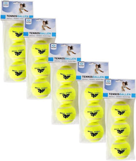 Tennisballen in een set van 15 stuks - Tennisballen Geel