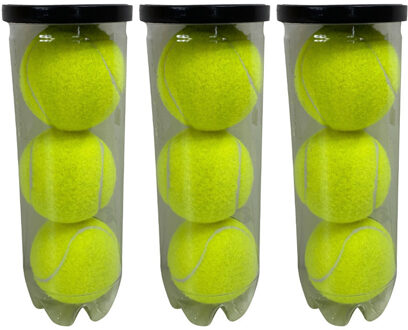 Tennisballen in koker - 9x - geel