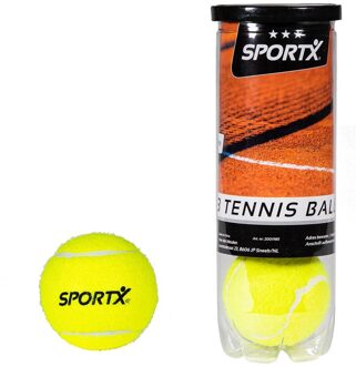 Tennisballen in koker geel 3 stuks