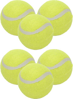 Tennisballen voor honden - set 12x - 6 cm - geel - speelgoed