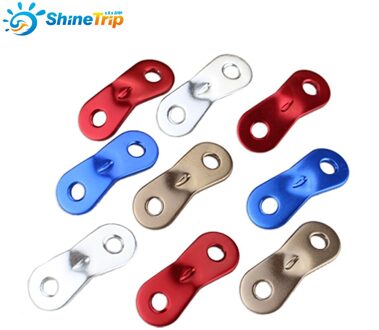 Tent Accessoires (100 Stuks) 2 Gaten Aluminium Camping Tent Wind Stopper Touw Richter Gesp Tentorial Wigwam Gesp mengen kleuren