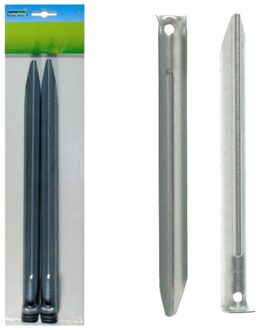 Tent haringen - 20x stuks - van metaal halfrond - 22 cm - Tentharingen