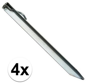 Tentharing stormband - 4x - gegalvaniseerd staal - 38 cm - haak - oog