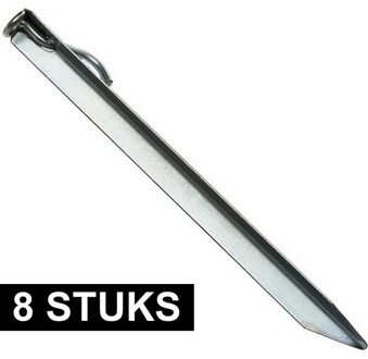 Tentharing stormband - 8x - gegalvaniseerd staal - 38 cm - haak - oog