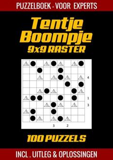 Tentje Boompje - Puzzelboek Voor Experts - 100 Puzzels Incl. Uitleg En Oplossingen - 9x9 Raster - Puzzelboek Shop