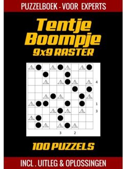 Tentje Boompje - Puzzelboek Voor Experts - 100 Puzzels Incl. Uitleg En Oplossingen - 9x9 Raster - Puzzelboek Shop
