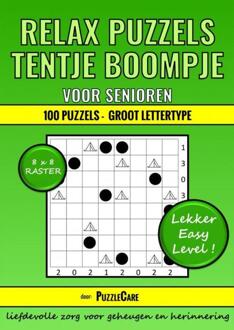 Tentje Boompje Relax Puzzels voor Senioren 8x8 Raster - 100 Puzzels Groot Lettertype - Lekker Easy Level! -  Puzzle Care (ISBN: 9789403720227)