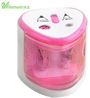 Tenwin Dubbele Gaten Elektrische Puntenslijper Studenten Briefpapier Home School Office Desktop Puntenslijper Levert Voor Kinderen roze