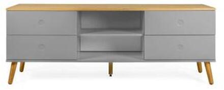 Tenzo tv-meubel Dot - grijs/eiken - 60x162x43 cm - Leen Bakker Bruin#Grijs - 60 x 162