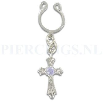 Tepelclip kruis paars