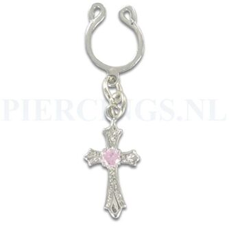 Tepelclip kruis roze