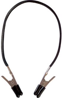 Tepelklemmen Met Lederen Koord Zwart