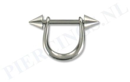 Tepelpiercing met hanger en spikes S