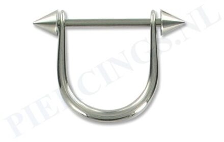 Tepelpiercing met hanger en spikes XL