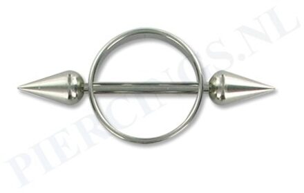 Tepelpiercing shield ronde spikes L