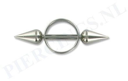 Tepelpiercing shield ronde spikes S