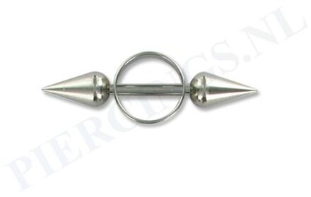 Tepelpiercing shield ronde spikes XS