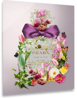 Ter Halle ter Halle® Glasschilderij 60 x 80 cm Prada Parfume Flowers Roze