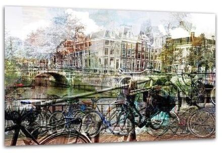 Ter Halle ter Halle® Glasschilderij 80 x 120 cm the Holland Misty City Multikleur