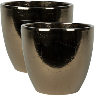 Ter Steege Bloempot - 2x - goud - Scandinavisch - 24 x 22 cm