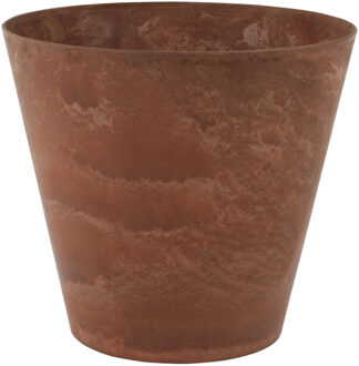 Ter Steege Bloempot - dark terra cotta - natuursteen look - D27 x H24 Bruin